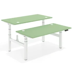 Mesa Multipuesto Elevable eléctrica Erghos Motion Pro estructura blanca canto recto
