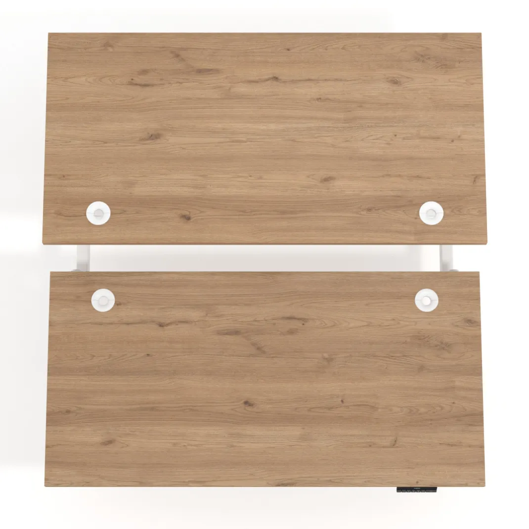 Mesa Multipuesto Elevable eléctrica Erghos Motion Pro estructura blanca canto recto