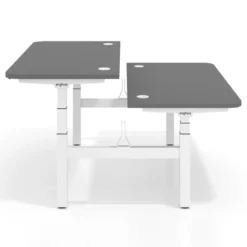 Mesa Multipuesto Elevable eléctrica Erghos Motion Pro estructura blanca 2 cantos curvos