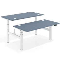 Mesa Multipuesto Elevable eléctrica Erghos Motion Pro estructura blanca canto recto