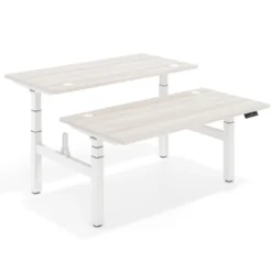 Mesa Multipuesto Elevable eléctrica Erghos Motion Pro estructura blanca canto recto