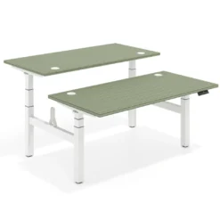 Mesa Multipuesto Elevable eléctrica Erghos Motion Pro estructura blanca canto recto