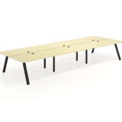 Mesa multipuesto UvePro Bench triple, fondo 166 cm, estructura negra
