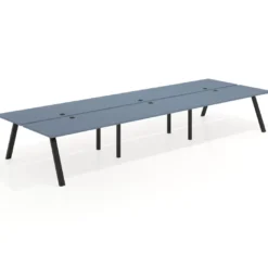 Mesa multipuesto UvePro Bench triple, fondo 166 cm, estructura negra