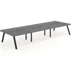 Mesa multipuesto UvePro Bench triple, fondo 166 cm, estructura negra