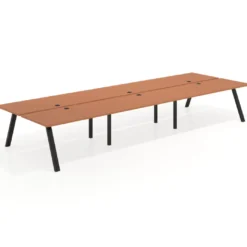 Mesa multipuesto UvePro Bench triple, fondo 166 cm, estructura negra