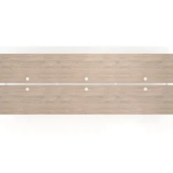 Mesa multipuesto UvePro Bench triple, fondo 166 cm, estructura blanca/madera