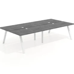 Mesa multipuesto UvePro Bench doble, fondo 166 cm, estructura blanca