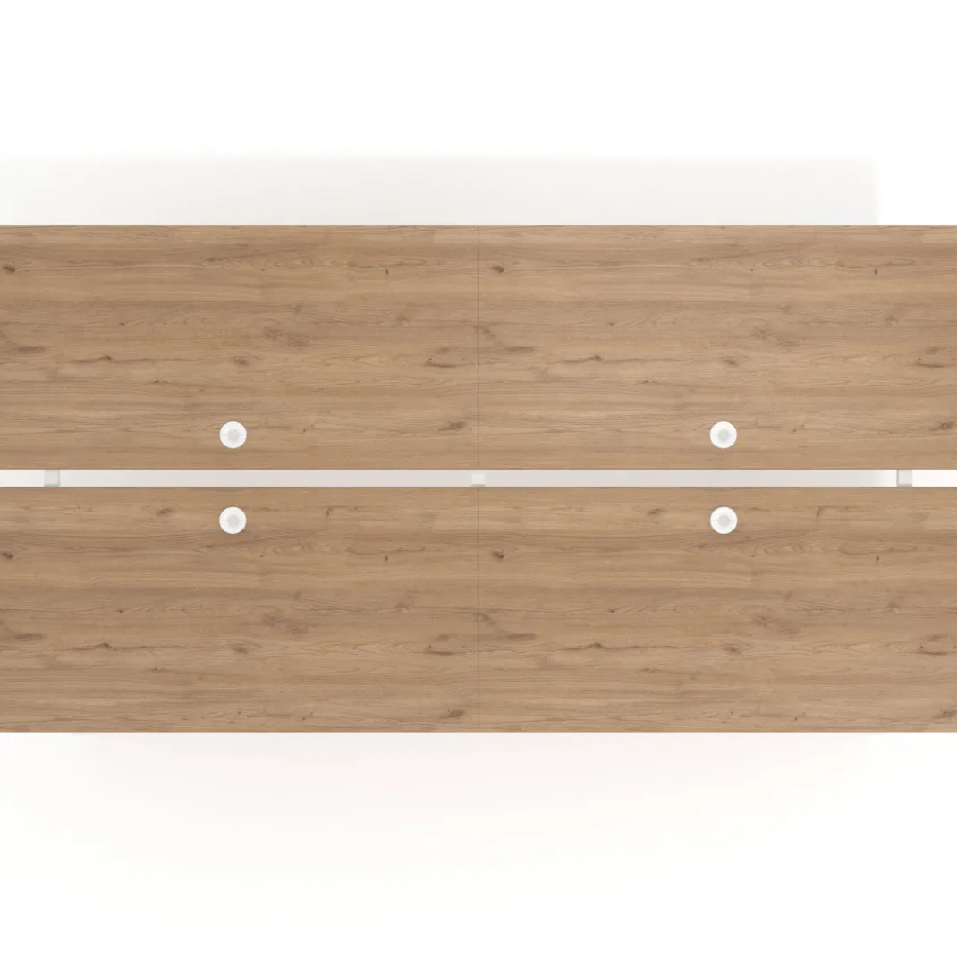 Mesa multipuesto UvePro Bench doble, fondo 166 cm, estructura blanca