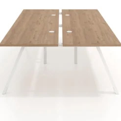 Mesa multipuesto UvePro Bench doble, fondo 166 cm, estructura blanca