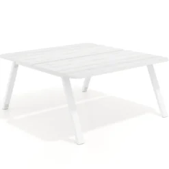 Mesa multipuesto UvePro Bench fondo 166 cm, sobre curvo, estructura blanca