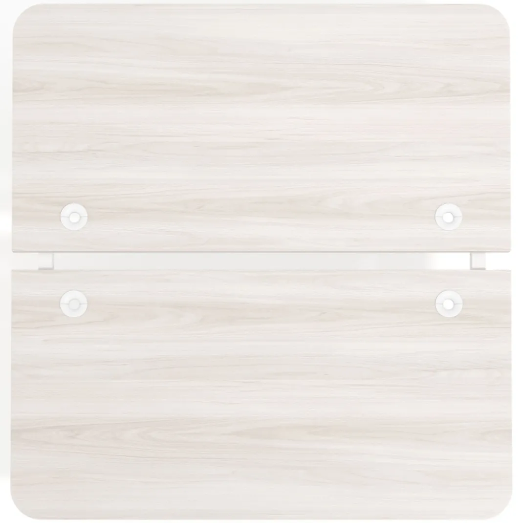 Mesa multipuesto UvePro Bench fondo 166 cm, sobre curvo, estructura blanca