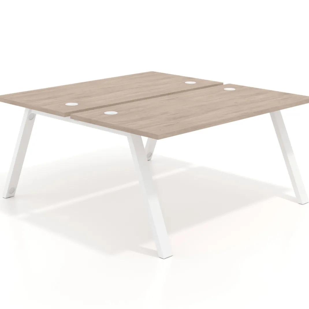 Mesa multipuesto UvePro Bench fondo 166 cm, estructura blanca