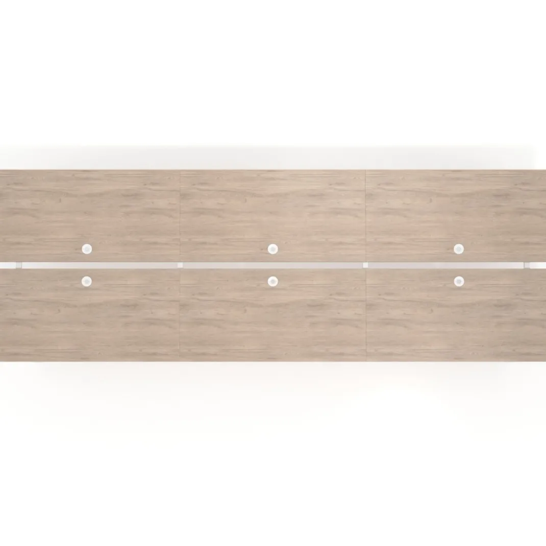 Mesa multipuesto UvePro Bench triple, fondo 166 cm, estructura blanca
