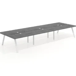 Mesa multipuesto UvePro Bench triple, fondo 166 cm, estructura blanca