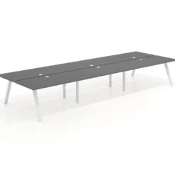 Mesa multipuesto UvePro Bench triple, fondo 166 cm, estructura blanca