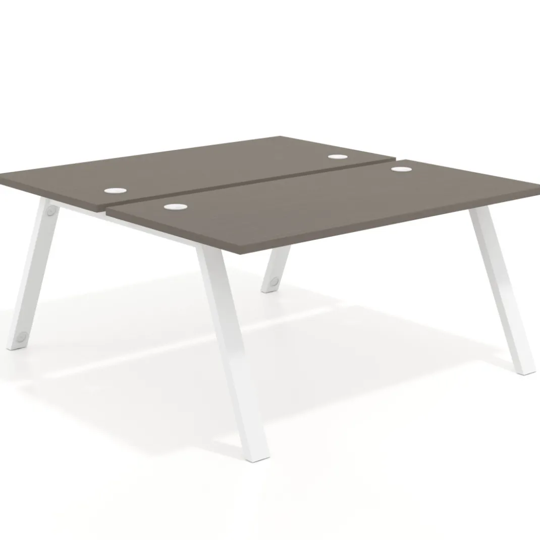 Mesa multipuesto UvePro Bench fondo 166 cm, estructura blanca