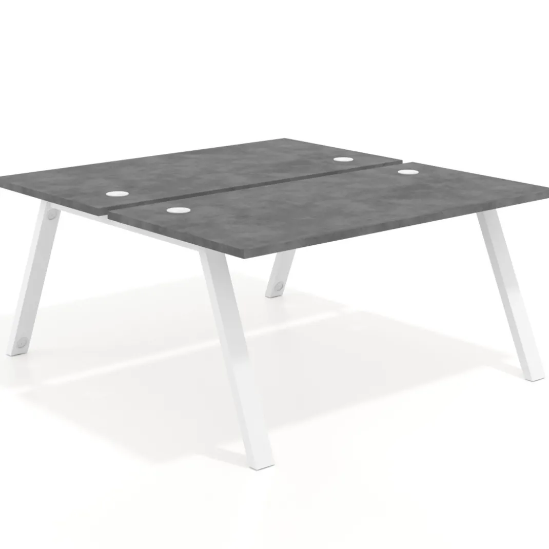 Mesa multipuesto UvePro Bench fondo 166 cm, estructura blanca