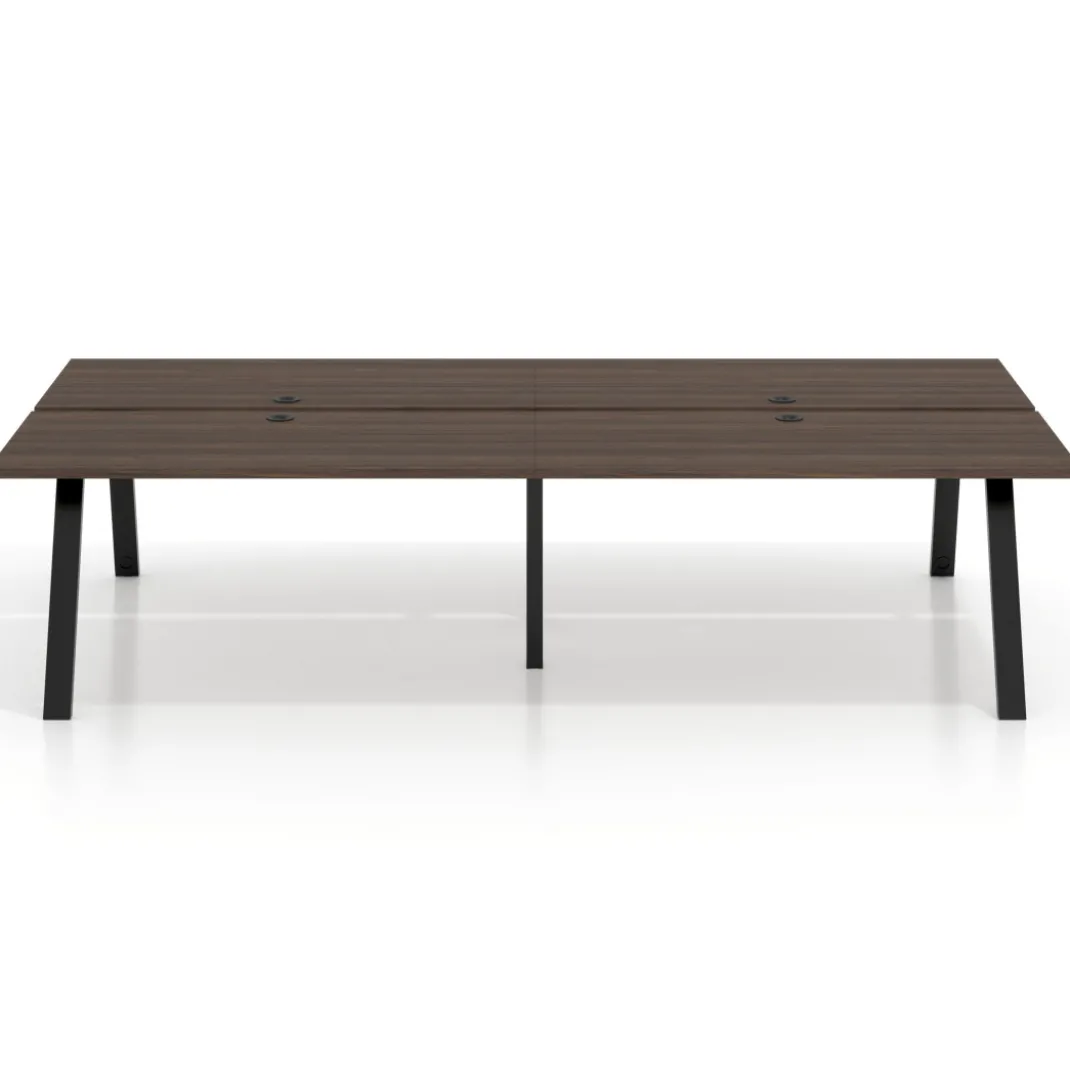 Mesa multipuesto UvePro Bench doble, fondo 166 cm, estructura negra