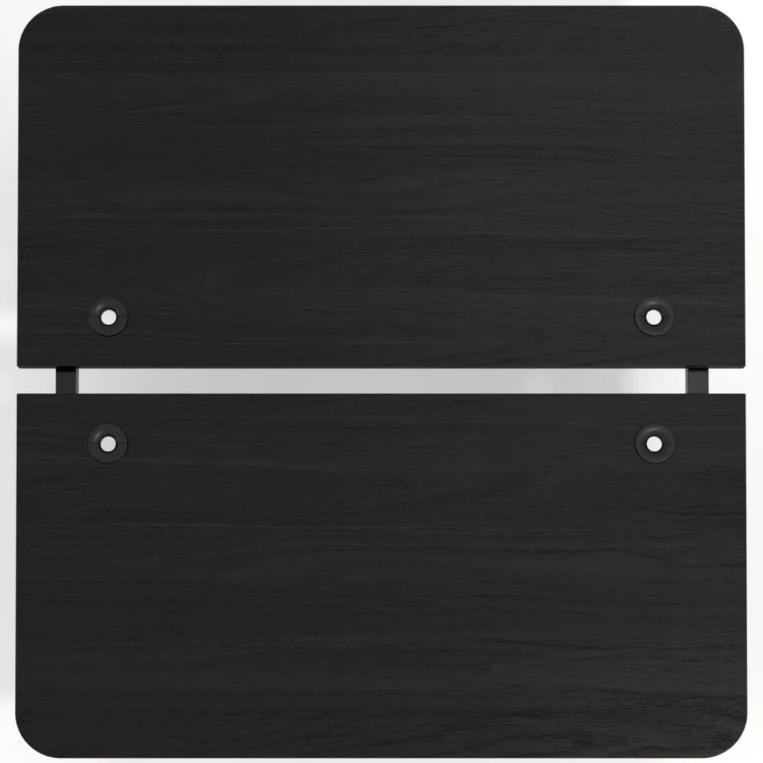 Mesa multipuesto UvePro Bench fondo 166 cm, sobre curvo, estructura negra/madera