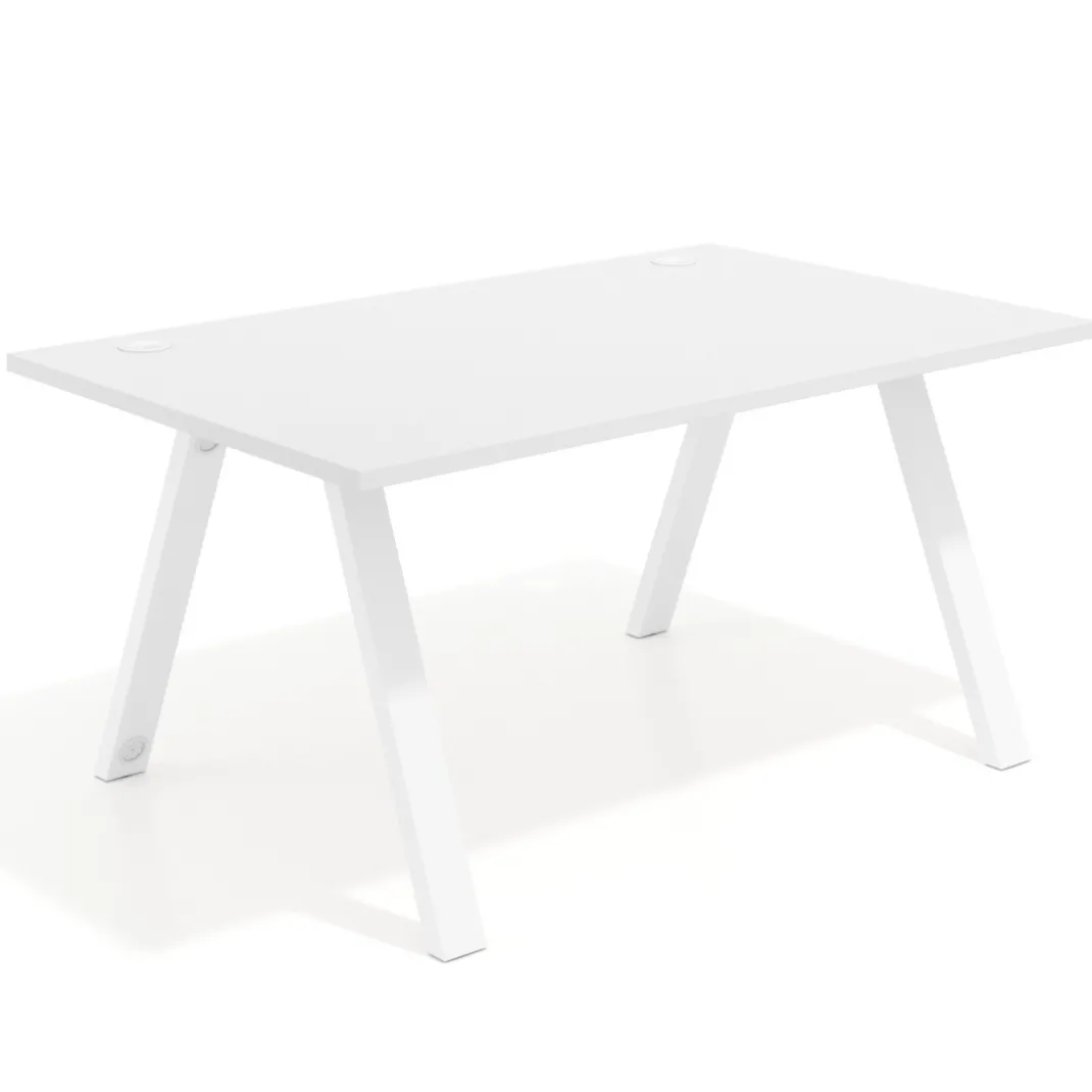 Mesa oficina de diseño UvePro fondo 100cm, estructura blanca