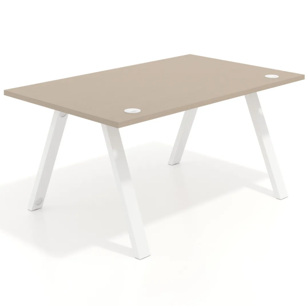 Mesa oficina de diseño UvePro fondo 100cm, estructura blanca
