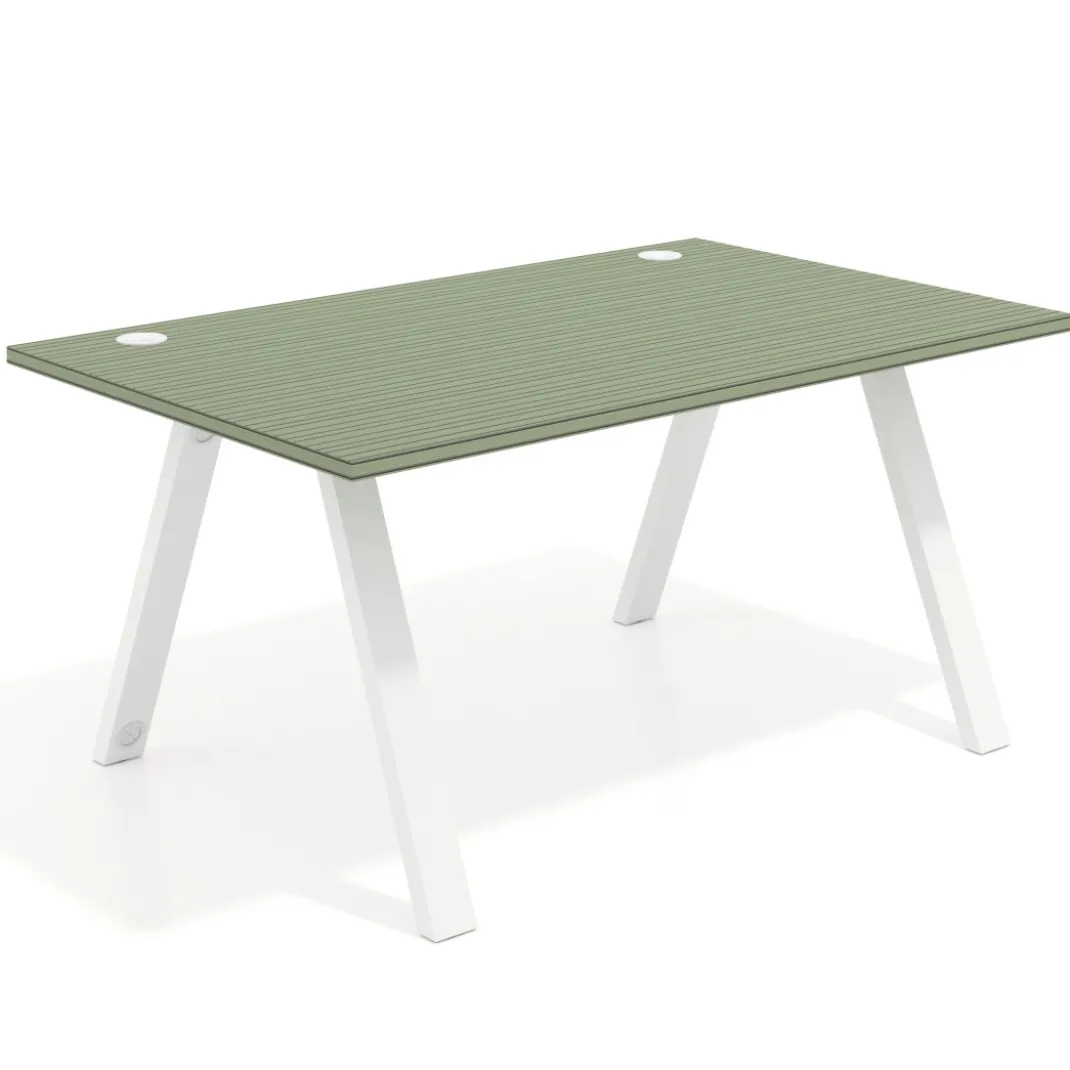 Mesa oficina de diseño UvePro fondo 100cm, estructura blanca