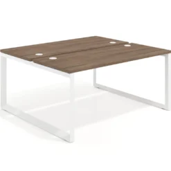 Mesa oficina multipuesto bench Delta fondo 142cm estructura blanca