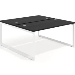 Mesa oficina multipuesto bench Delta fondo 166cm estructura blanca