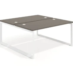 Mesa oficina multipuesto bench Delta fondo 166cm estructura blanca