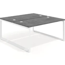 Mesa oficina multipuesto bench Delta fondo 166cm estructura blanca