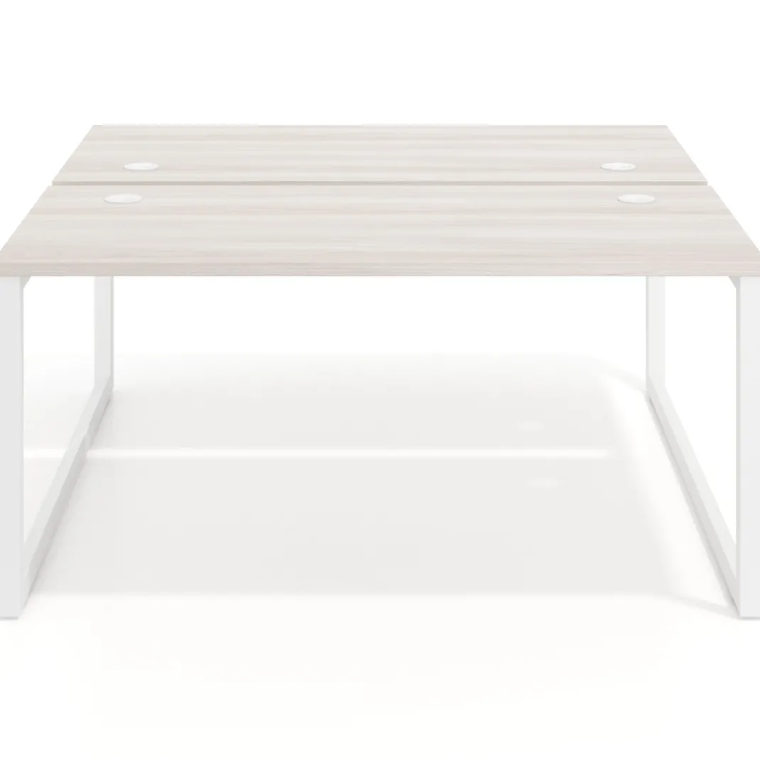 Mesa oficina multipuesto bench Delta fondo 166cm estructura blanca