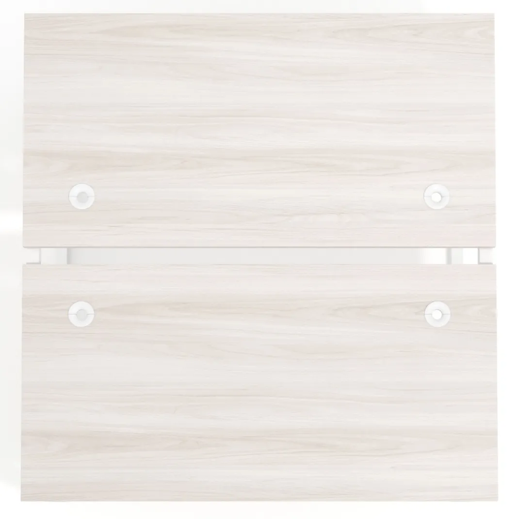 Mesa oficina multipuesto bench Delta fondo 166cm estructura blanca
