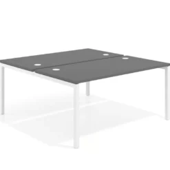 Mesa oficina multipuesto bench Kube fondo 166 cm estructura blanca