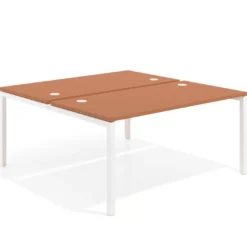 Mesa oficina multipuesto bench Kube fondo 166 cm estructura blanca