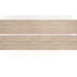 Mesa oficina multipuesto bench doble Kube, fondo 126 cm, estructura blanco