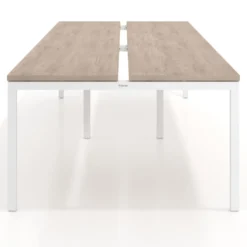 Mesa oficina multipuesto bench doble Kube, fondo 126 cm, estructura blanco