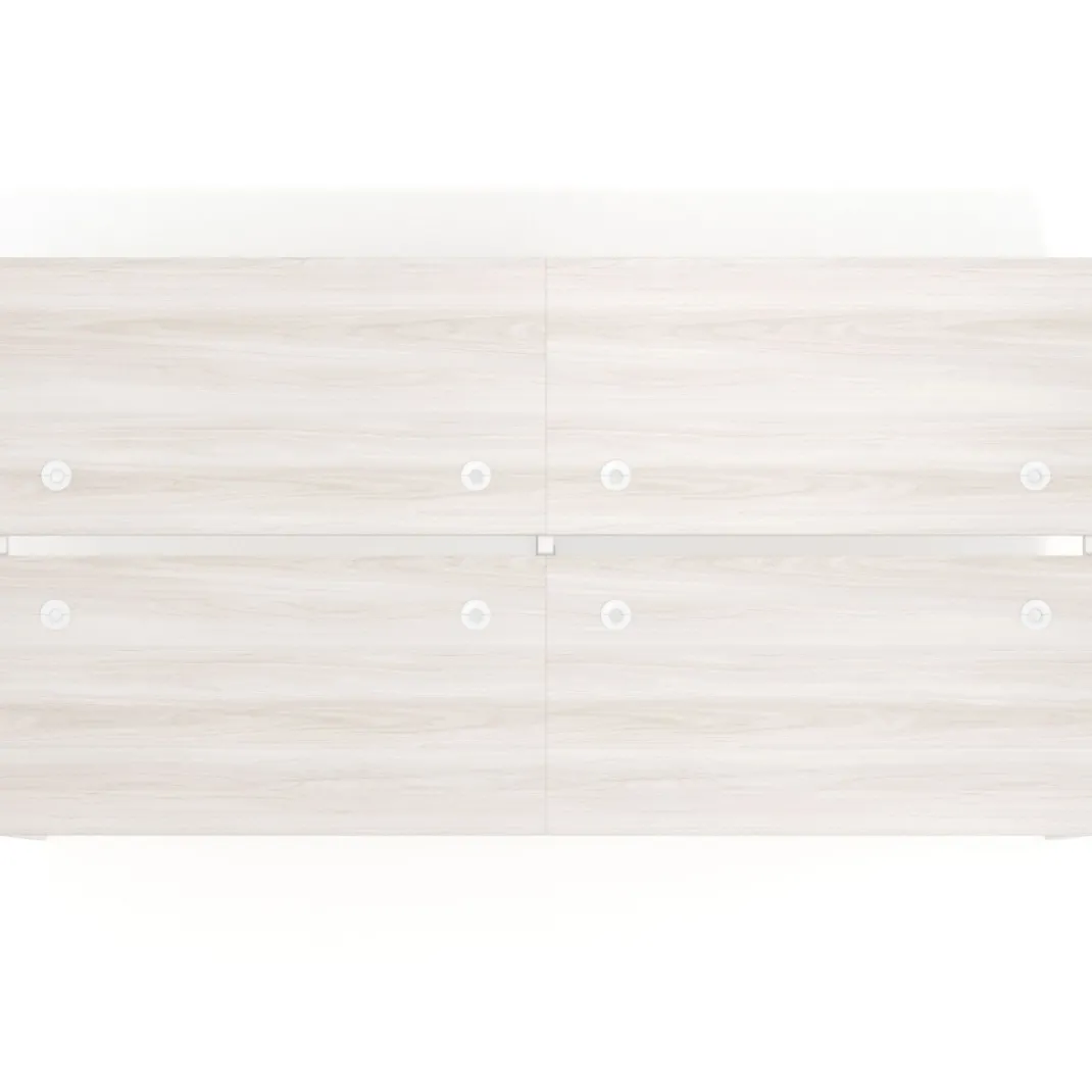 Mesa oficina multipuesto bench Kube doble, fondo 166 cm, estructura blanco