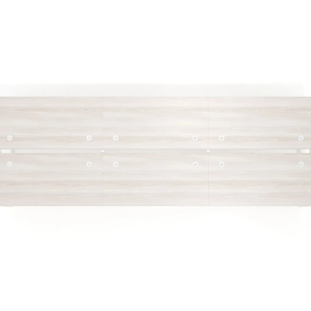 Mesa oficina multipuesto bench Delta triple, fondo 166cm estructura blanca