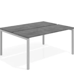 Mesa oficina multipuesto bench Kube fondo 126 cm estructura aluminio