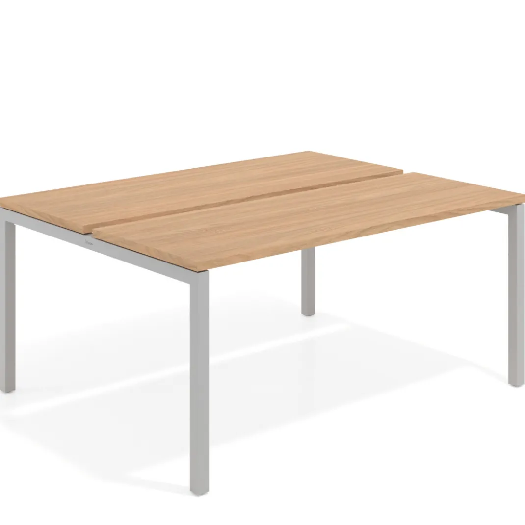 Mesa oficina multipuesto bench Kube fondo 126 cm estructura aluminio