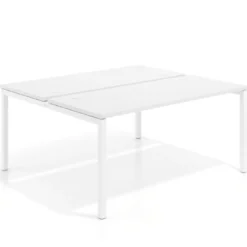 Mesa oficina multipuesto bench Kube fondo 142cm estructura blanca