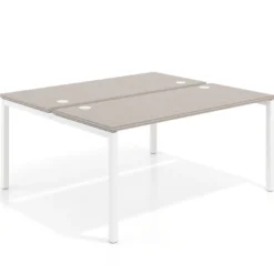 Mesa oficina multipuesto bench Kube fondo 142cm estructura blanca