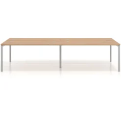Mesa oficina multipuesto bench Kube doble, fondo 166 cm, estructura aluminio