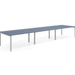 Mesa oficina multipuesto bench triple Kube, fondo 126 cm, estructura aluminio