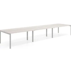 Mesa oficina multipuesto bench triple Kube, fondo 126 cm, estructura aluminio