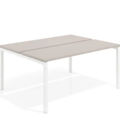Mesa oficina multipuesto bench Kube fondo 126 cm estructura blanca