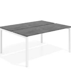 Mesa oficina multipuesto bench Kube fondo 126 cm estructura blanca
