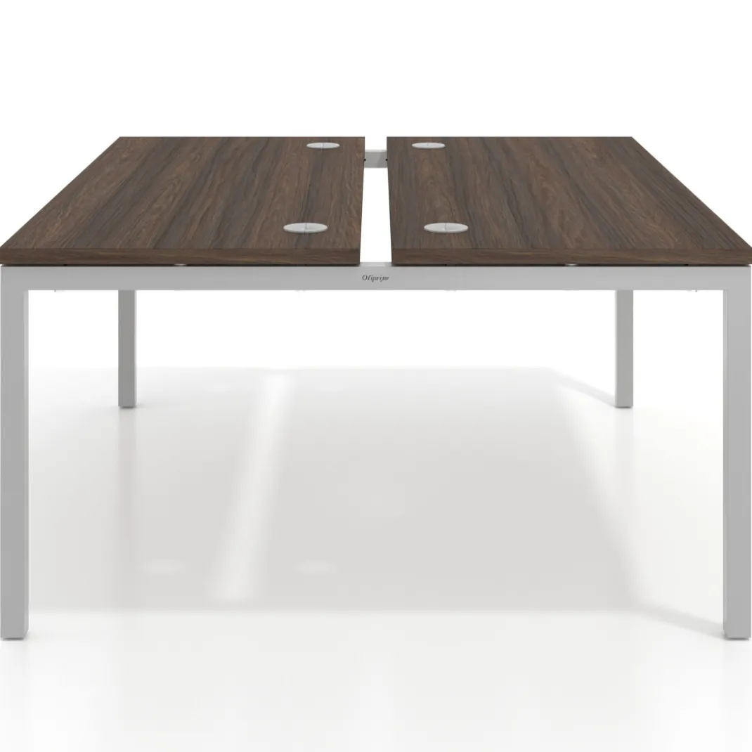 Mesa oficina multipuesto bench Kube fondo 142cm estructura aluminio