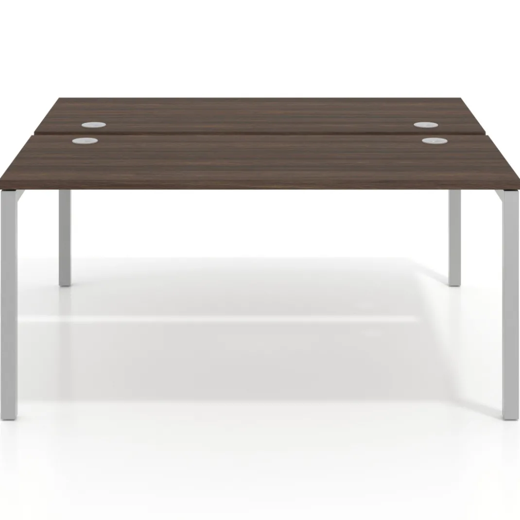 Mesa oficina multipuesto bench Kube fondo 142cm estructura aluminio